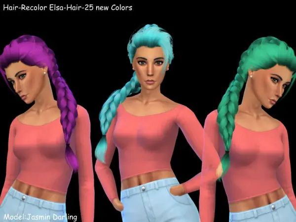The Sims Resource: Elsa Look hair recolored by Naddiswelt for Sims 4