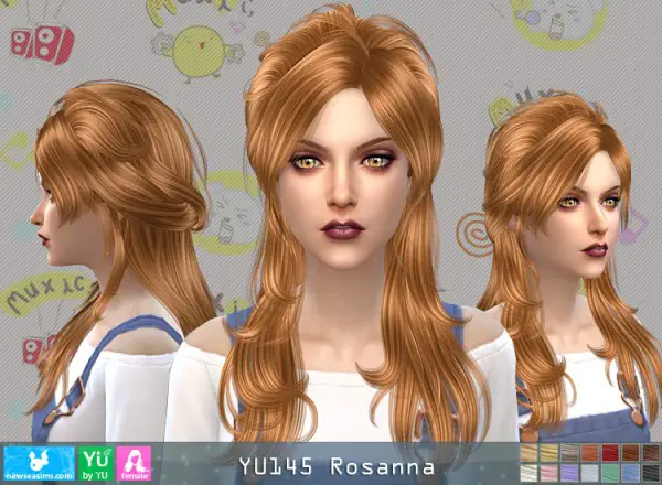 NewSea: YU145 Rosanna hair for Sims 4