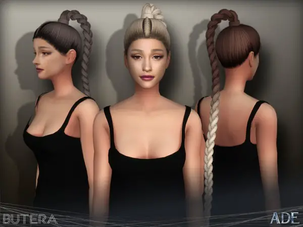 The Sims Resource: Butera hair by Ade Darma for Sims 4