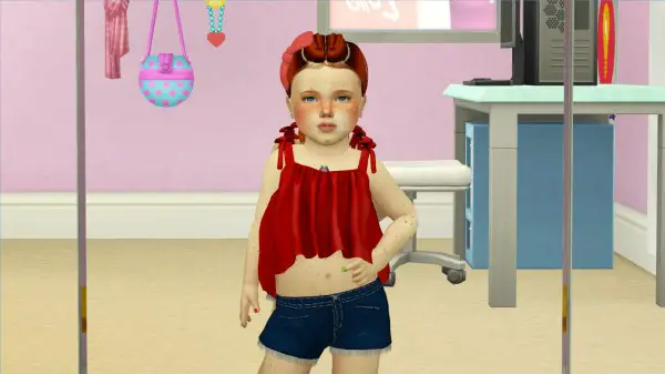 The Sims Resource: LeahLillith`s Nakia Hair retextured kids and toddlers version for Sims 4