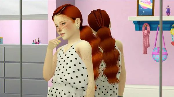 The Sims Resource: LeahLillith`s Nakia Hair retextured kids and toddlers version for Sims 4