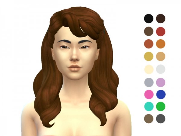 The Sims Resource: Thick Wavy Hair retextured by ladyfancyfeast for Sims 4
