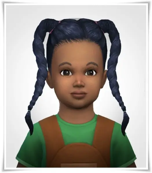 Birksches sims blog: Twist Braids Toddler version for Sims 4