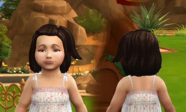 Mystufforigin: Melanie Hair retextured V2 for Toddlers for Sims 4