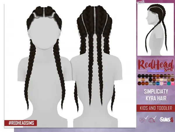 The Sims Resource: Simpliciaty`s Kyra hair retextured   kids and toddlers versions for Sims 4