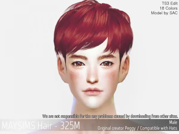 MAY Sims: MAY 325M hair retextured for Sims 4