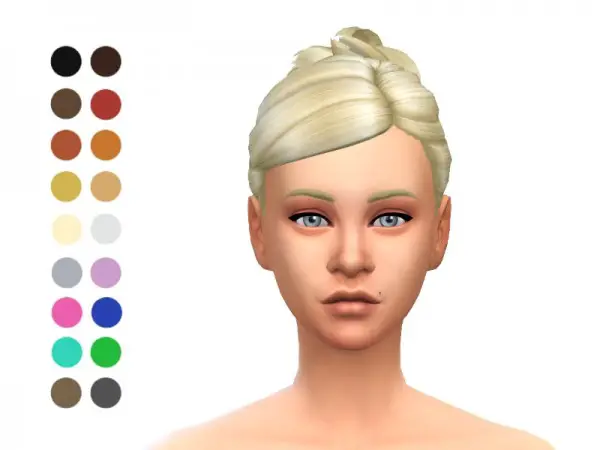 The Sims Resource: Messy Bun hair retextured by ladyfancyfeast for Sims 4
