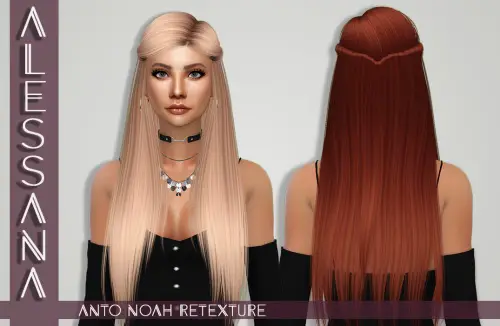 Alessana Sims: Anto Noah hair retextured for Sims 4