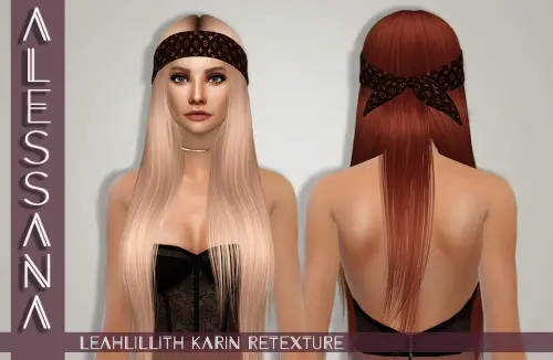 Alessana Sims: LeahLillith`s Karin hair retextured for Sims 4