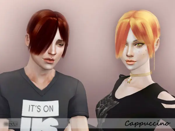 The Sims Resource: Cappuccino Hair by Suzue for Sims 4