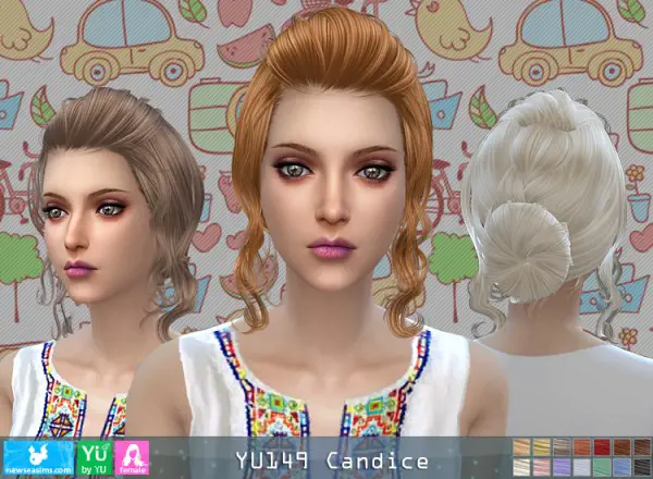 NewSea: Yu149 Candice hair for Sims 4