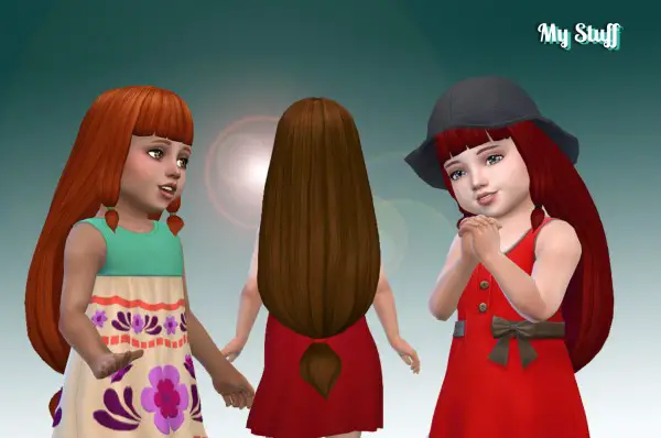 Mystufforigin: Lila Hair retextured for toddlers for Sims 4