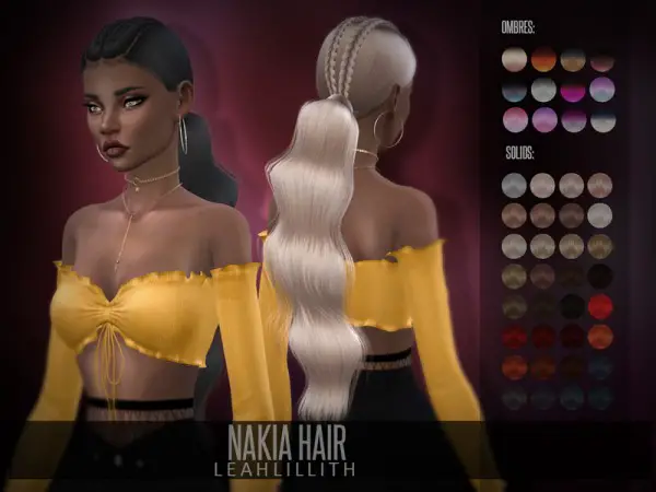 The Sims Resource: Nakia Hair by LeahLillith for Sims 4
