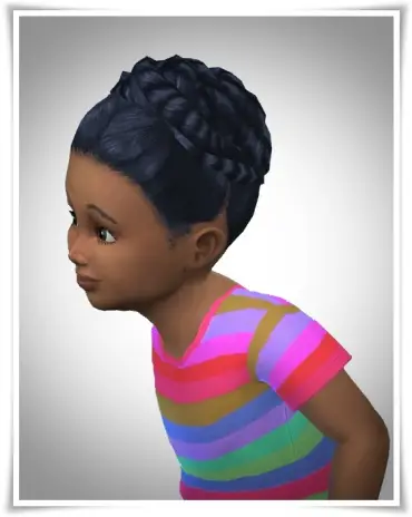 Birksches sims blog: Twisted Bun Toddler for Sims 4