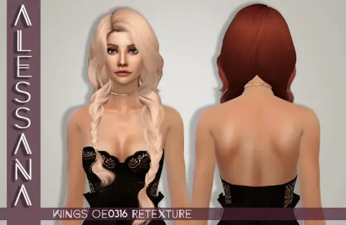 Alessana Sims: WINGS OE0316 Hair Retextured for Sims 4