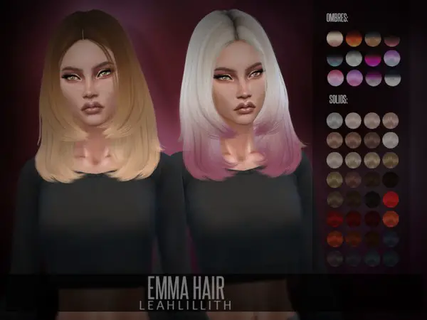 The Sims Resource: Emma Hair by Leah Lillith for Sims 4