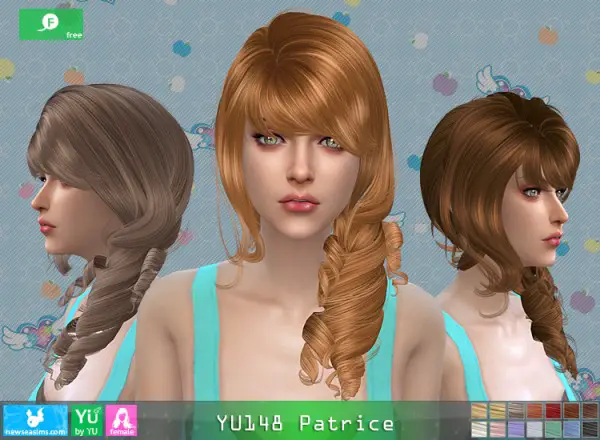 NewSea: YU148 Patrice hair for Sims 4