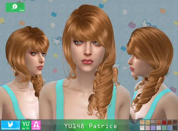 NewSea: YU148 Patrice hair for Sims 4