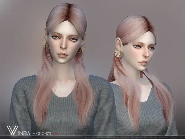 The Sims Resource: WINGS OE0423 hair for Sims 4