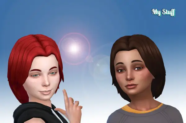 Mystufforigin: Independence Hair retextured for kids for Sims 4