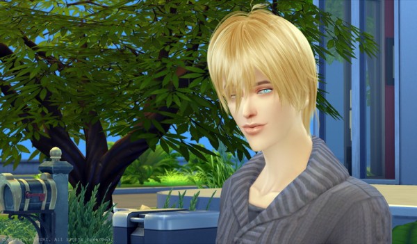 Twinklestar: NewSea`YU77 Rinne hair retextured for Sims 4