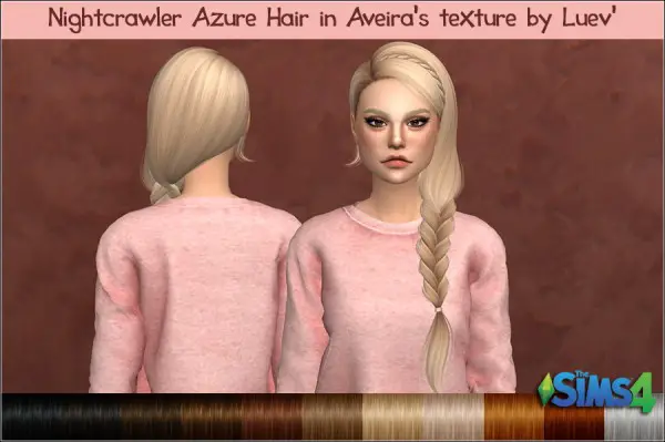 Mertiuza: Nightcrawler`s Azure Hair Retextured for Sims 4