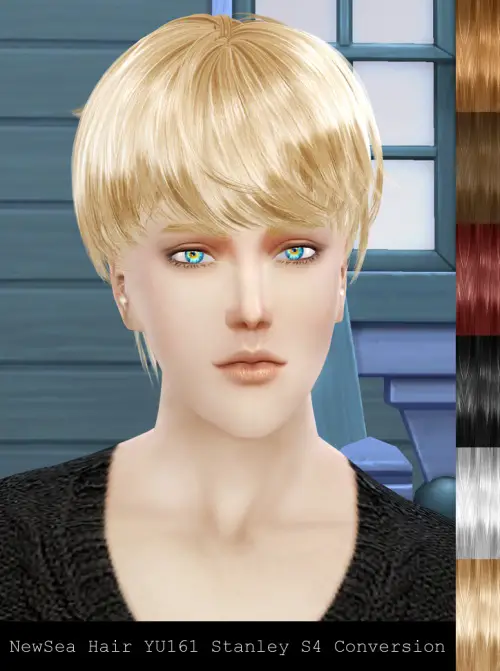 Twinklestar: NewSea`s YU161 Stanley hair retextured - Sims 4 Hairs