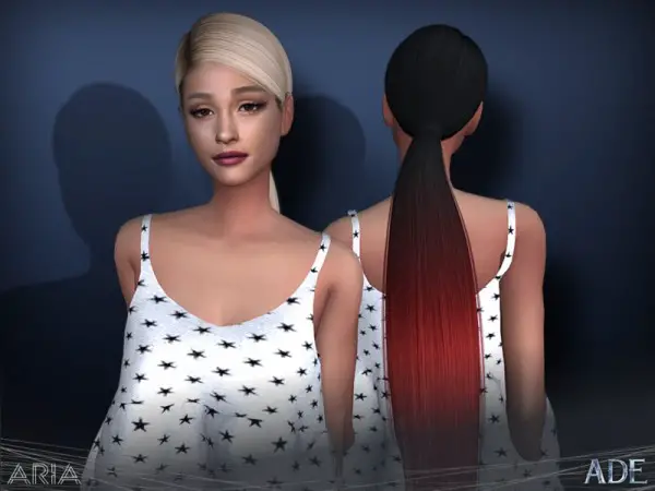 The Sims Resource: Aria hair by Ade Darma for Sims 4