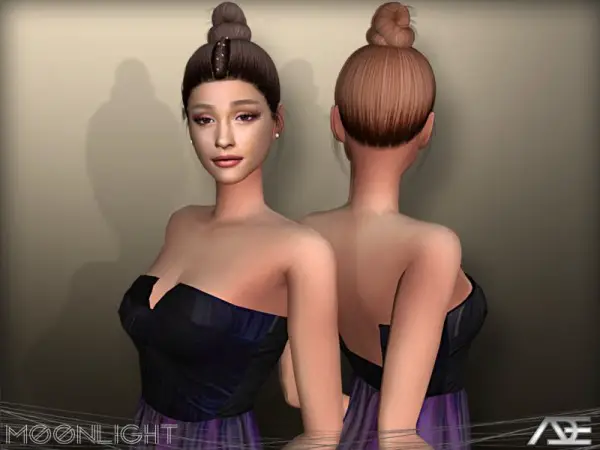 The Sims Resource: Moonlight hair by Ade Darma for Sims 4
