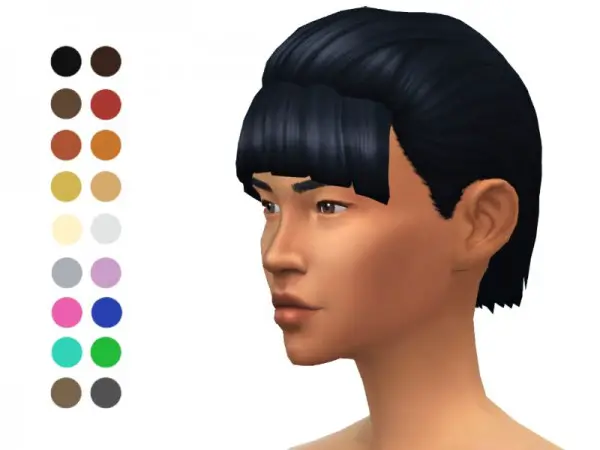 The Sims Resource: Shot Hair with Bangs retextured by ladyfancyfeast for Sims 4