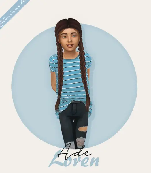 Simiracle: Ade Darma’s Lorena hair retextured kids version for Sims 4