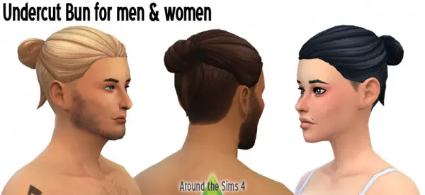 Around The Sims 4: Undercut Bun hair for Sims 4