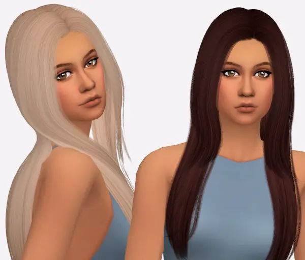 Simista: Cazy`s Over The Light Hair retextured for Sims 4