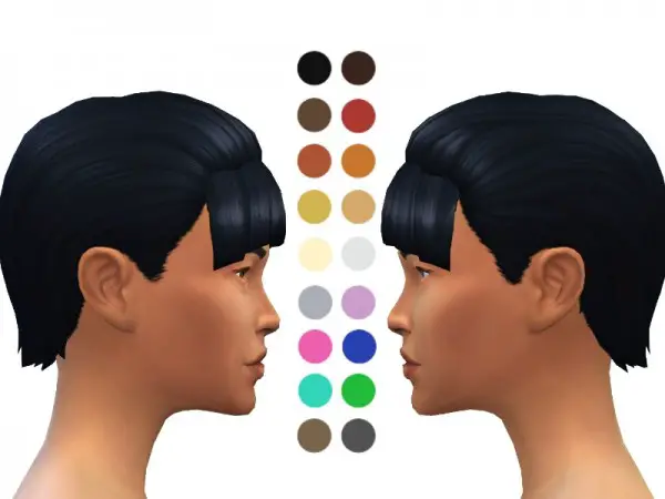 The Sims Resource: Shot Hair with Bangs retextured by ladyfancyfeast for Sims 4