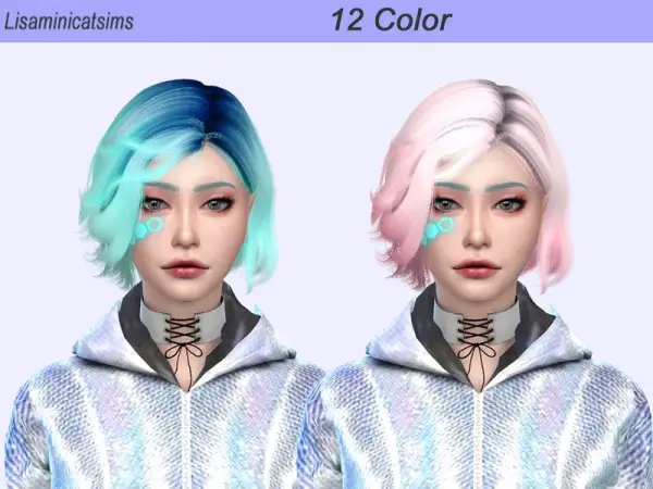 The Sims Resource: WINGS OE0528 Ombre Hair Retextured by Lisaminicatsims for Sims 4