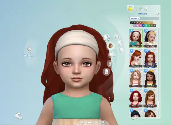 Mystufforigin: Long Wavy Bandana hair for Toddlers for Sims 4