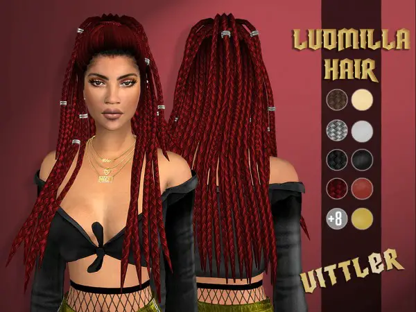 Vittleruniverse: Ludmilla Hair for Sims 4