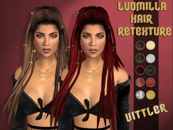 Vittleruniverse: Ludmilla Hair for Sims 4
