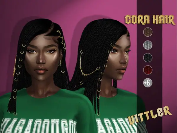 Vittleruniverse: Anto`s Coral hair retextured for Sims 4