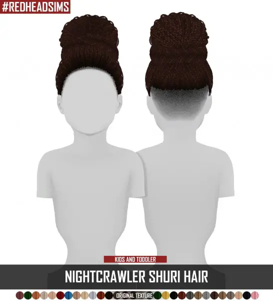 Coupure Electrique: Nightcrawler`s Shuri hair kids and toddlers version for Sims 4
