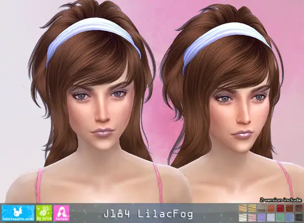 NewSea: J184 Lilac Fog hair for Sims 4