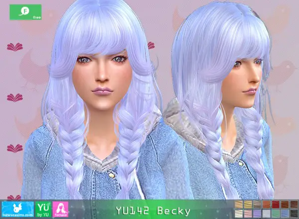 NewSea: Yu142 Becky hair for Sims 4