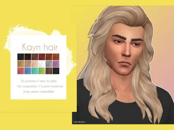 The Sims Resource: Kayn hair retextured by MerakiSims for Sims 4