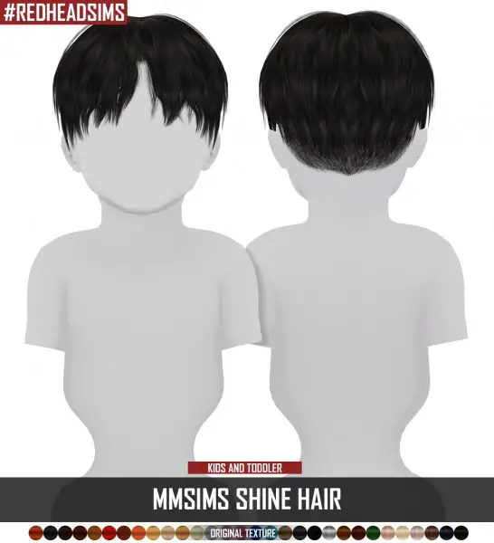 Coupure Electrique: Shine hair  kids and toddlers version for Sims 4