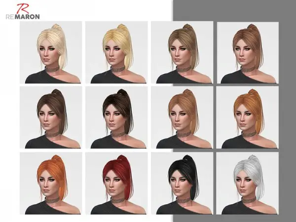 The Sims Resource: Barbiedoll Hair 001 Retextured by remaron for Sims 4