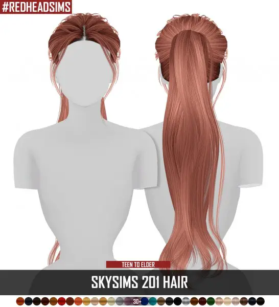 Coupure Electrique: Skysims 201 hair retextured for Sims 4