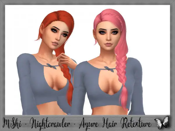 The Sims Resource: Nightcrawler`s Azure Hair Retextured by Mikerashi for Sims 4