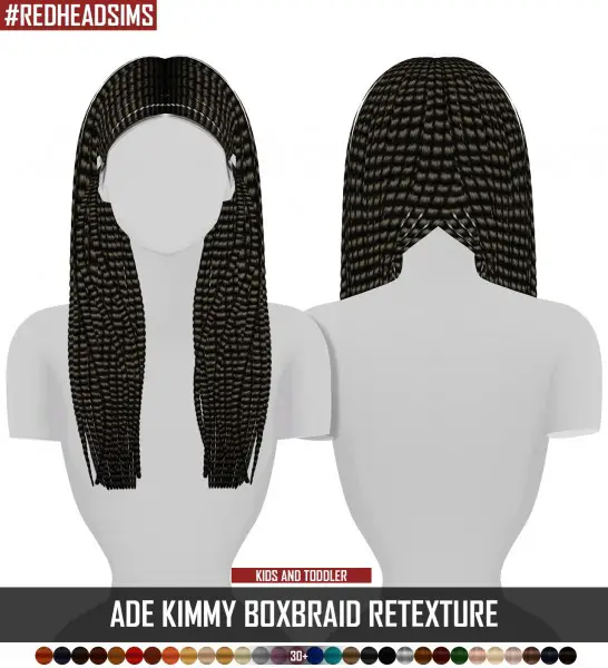 Coupure Electrique: Ade Darma’s Boxbraid hair retextured for Sims 4