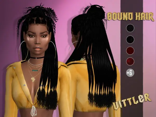Vittleruniverse: Anto`s Bound Hair retextured for Sims 4