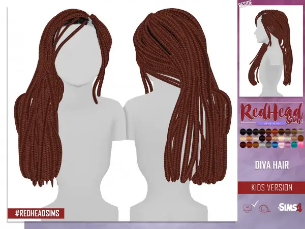 Coupure Electrique: Diva hair kids version for Sims 4